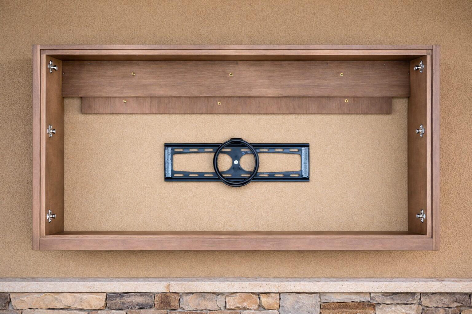 wall niche with TV mount bracket